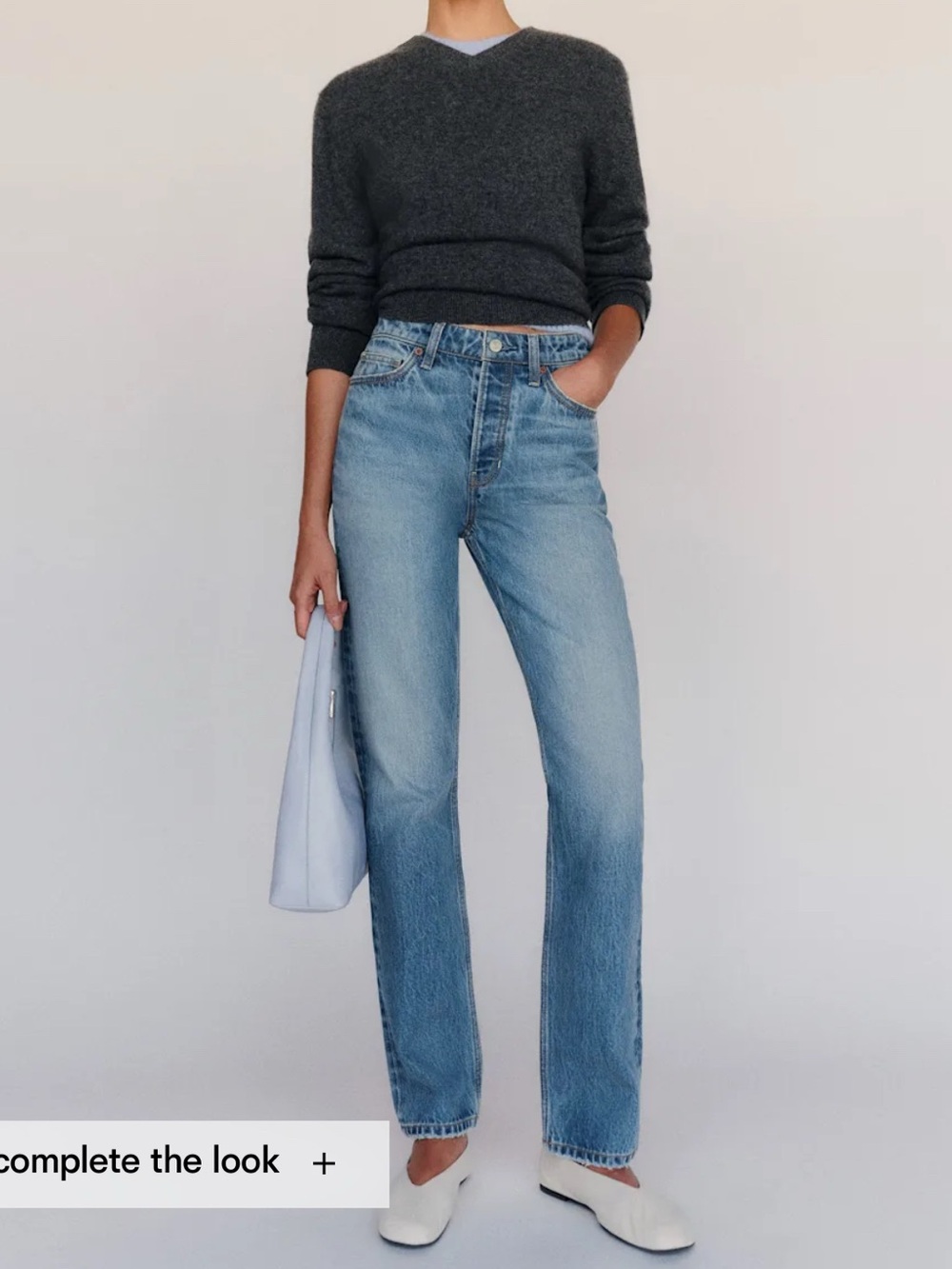 Reformation Light Blue Straight-Leg Jeans